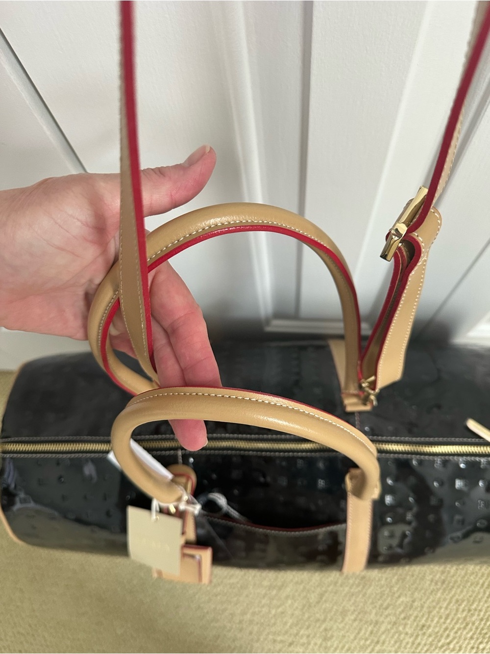 NWT Arcadia Patent Leather weekender bag. - Picture 4 of 12